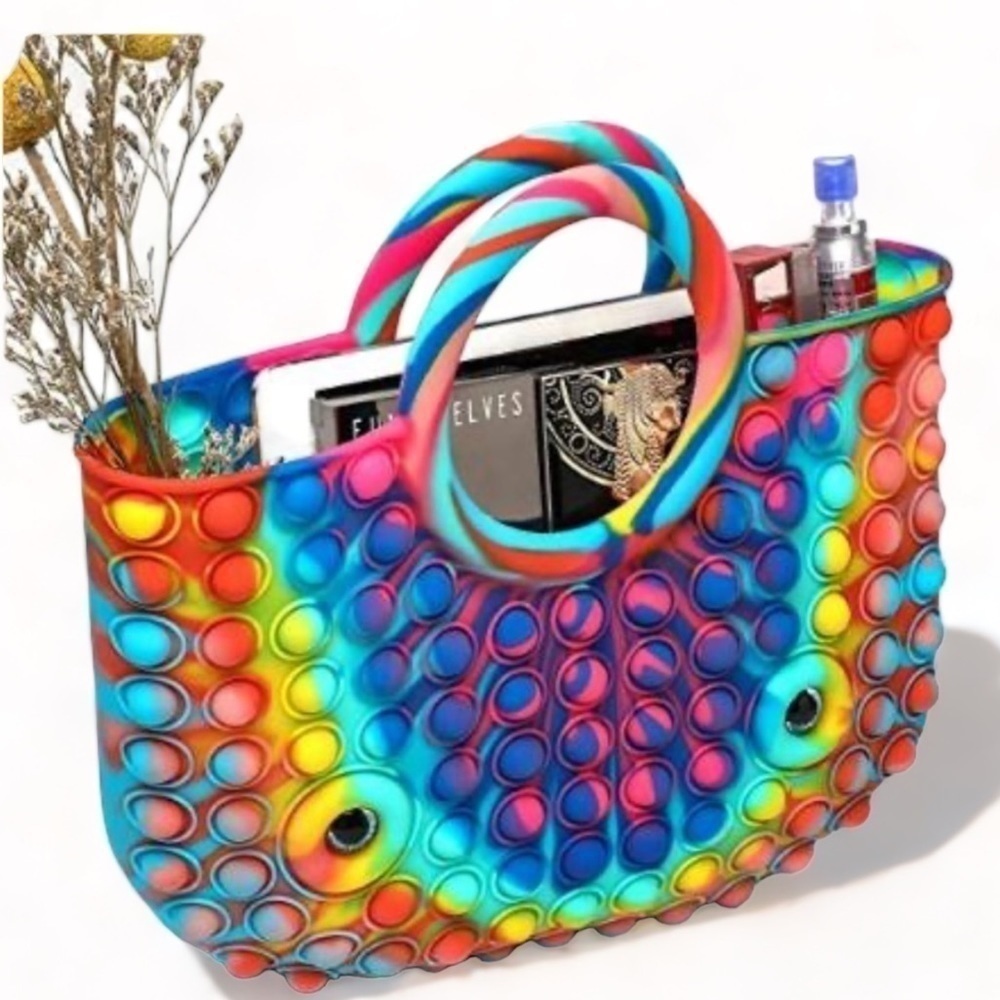 Maxi Tote Bag Bag Multi Colored Decompression Push Pop It Fidget …